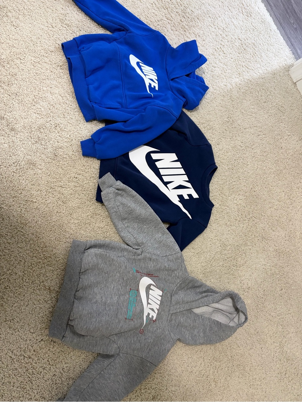 Nike Hoodies Trio - Royal Blue, Navy & Gray